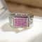 Blue Heart CZ Couple Ring Silver Tone Engagement Band