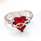 Angel Wings Sacred Heart Ring with Red Cubic Zirconia Gold Plated Jewelry