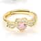 Angel Wings Sacred Heart Ring with Red Cubic Zirconia Gold Plated Jewelry