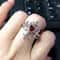 Crimson Heart Cross Open Ring – Gothic Ring for Punk Grunge & Emo Style