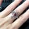 Crimson Heart Cross Open Ring – Gothic Ring for Punk Grunge & Emo Style