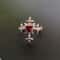 Crimson Heart Cross Open Ring – Gothic Ring for Punk Grunge & Emo Style