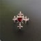 Crimson Heart Cross Open Ring – Gothic Ring for Punk Grunge & Emo Style