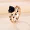 Rose Gold Heart Stone Bridal Ring Set For Women With Zircon Wedding Bands 1