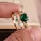 Rose Gold Heart Stone Bridal Ring Set For Women With Zircon Wedding Bands 2
