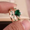 Rose Gold Heart Stone Bridal Ring Set For Women With Zircon Wedding Bands 2