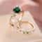 Rose Gold Heart Stone Bridal Ring Set For Women With Zircon Wedding Bands 3