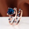 Rose Gold Heart Stone Bridal Ring Set For Women With Zircon Wedding Bands 0