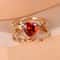 Rose Gold Heart Stone Bridal Ring Set For Women With Zircon Wedding Bands 5