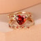 Rose Gold Heart Stone Bridal Ring Set For Women With Zircon Wedding Bands 5
