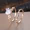 Rose Gold Heart Stone Bridal Ring Set For Women With Zircon Wedding Bands 10
