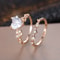 Rose Gold Heart Stone Bridal Ring Set For Women With Zircon Wedding Bands 10