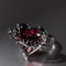 Vintage Gothic Red Heart Zirconia Adjustable Ring for Women