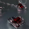 Vintage Gothic Red Heart Zirconia Adjustable Ring for Women