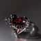 Vintage Gothic Red Heart Zirconia Adjustable Ring for Women