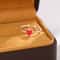 Sterling Silver Red Heart Ring Adjustable Peach Heart Enamel Ring for Women