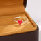 Sterling Silver Red Heart Ring Adjustable Peach Heart Enamel Ring for Women