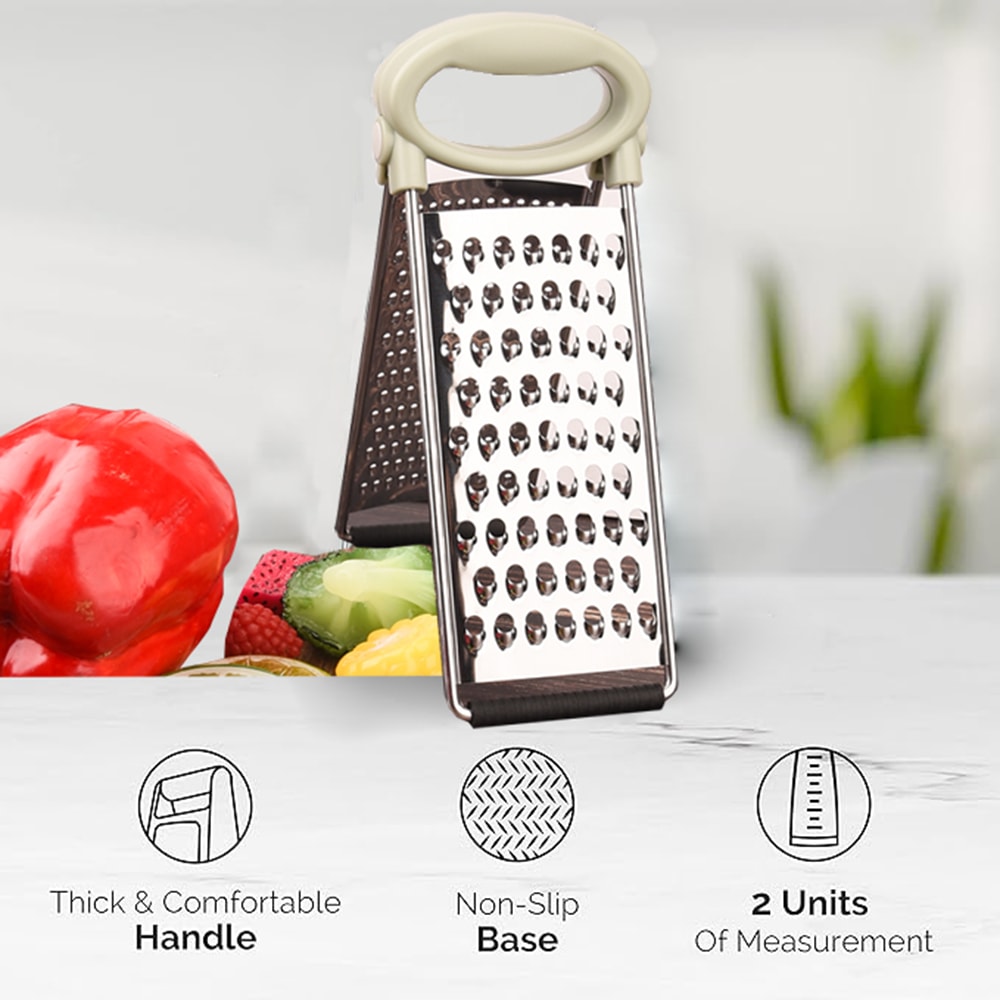 Dual Blade Vegetable Grater Potato Shredder With Storage Container And Measuring Base 1