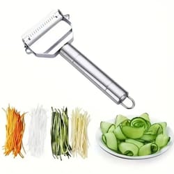 stainless steel julienne peeler and vegetable grater for potatoes, carrots and fruits