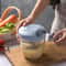 Manual Garlic Chopper & Vegetable Mincer Bowl with Stainless Steel Blades