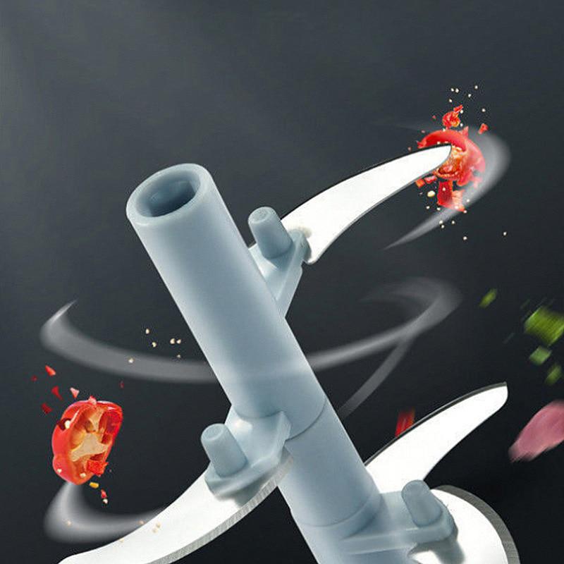 Manual Garlic Chopper & Vegetable Mincer Bowl with Stainless Steel Blades