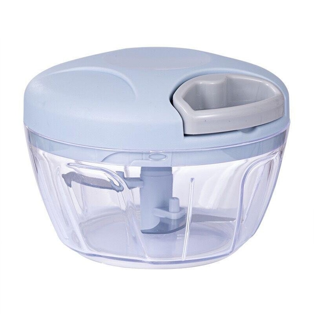 Manual Garlic Chopper & Vegetable Mincer Bowl with Stainless Steel Blades