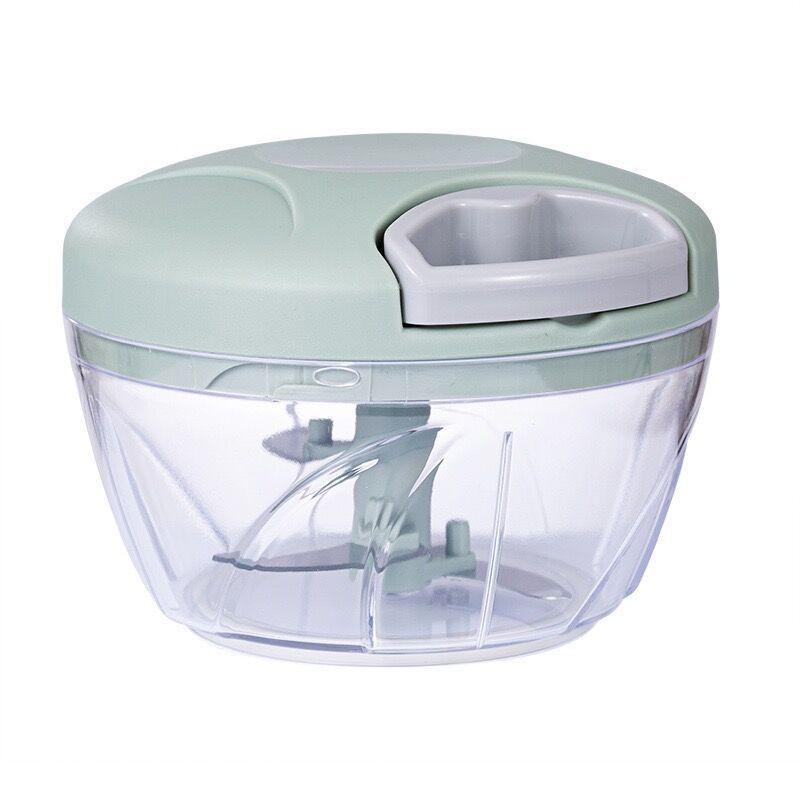 Manual Garlic Chopper & Vegetable Mincer Bowl with Stainless Steel Blades