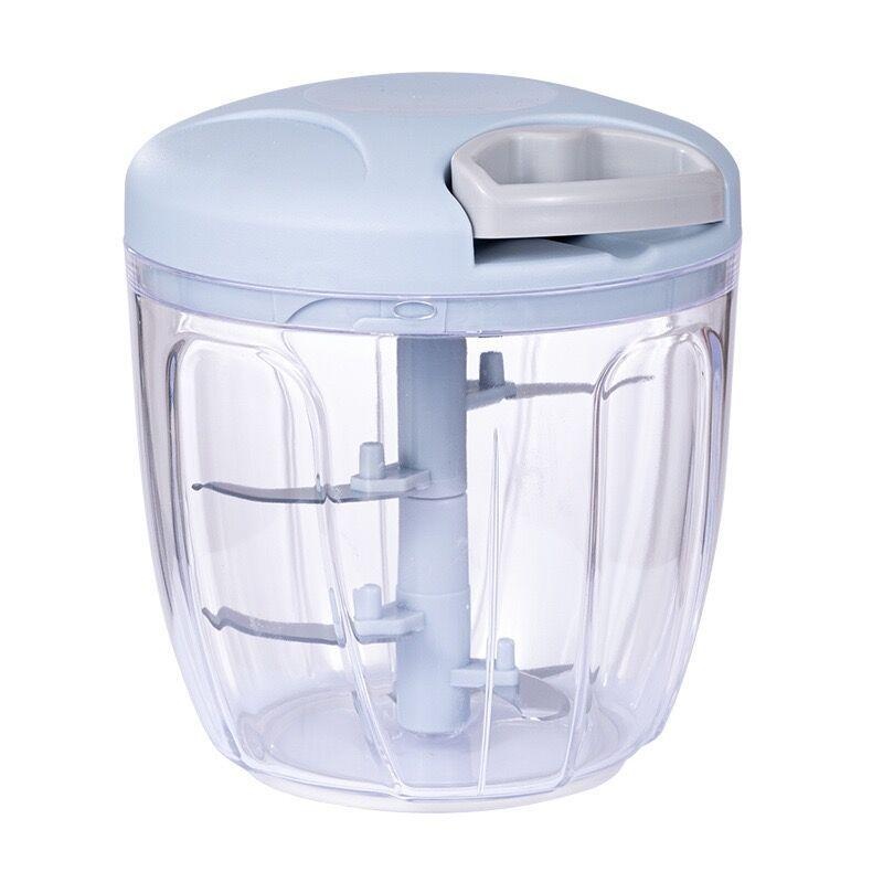 Manual Garlic Chopper & Vegetable Mincer Bowl with Stainless Steel Blades