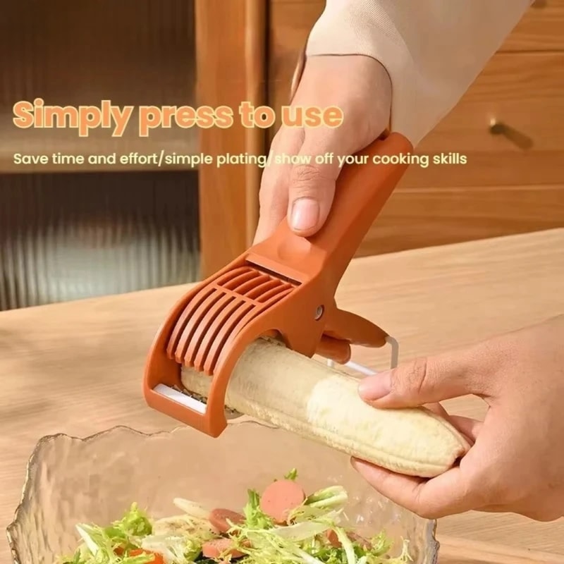 Stainless Steel Vegetable Cutter & Banana Slicer for Fast Kitchen Prep
