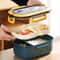 Portable Lunch Box With Fork Spoon Double Layer Food Storage Container 2