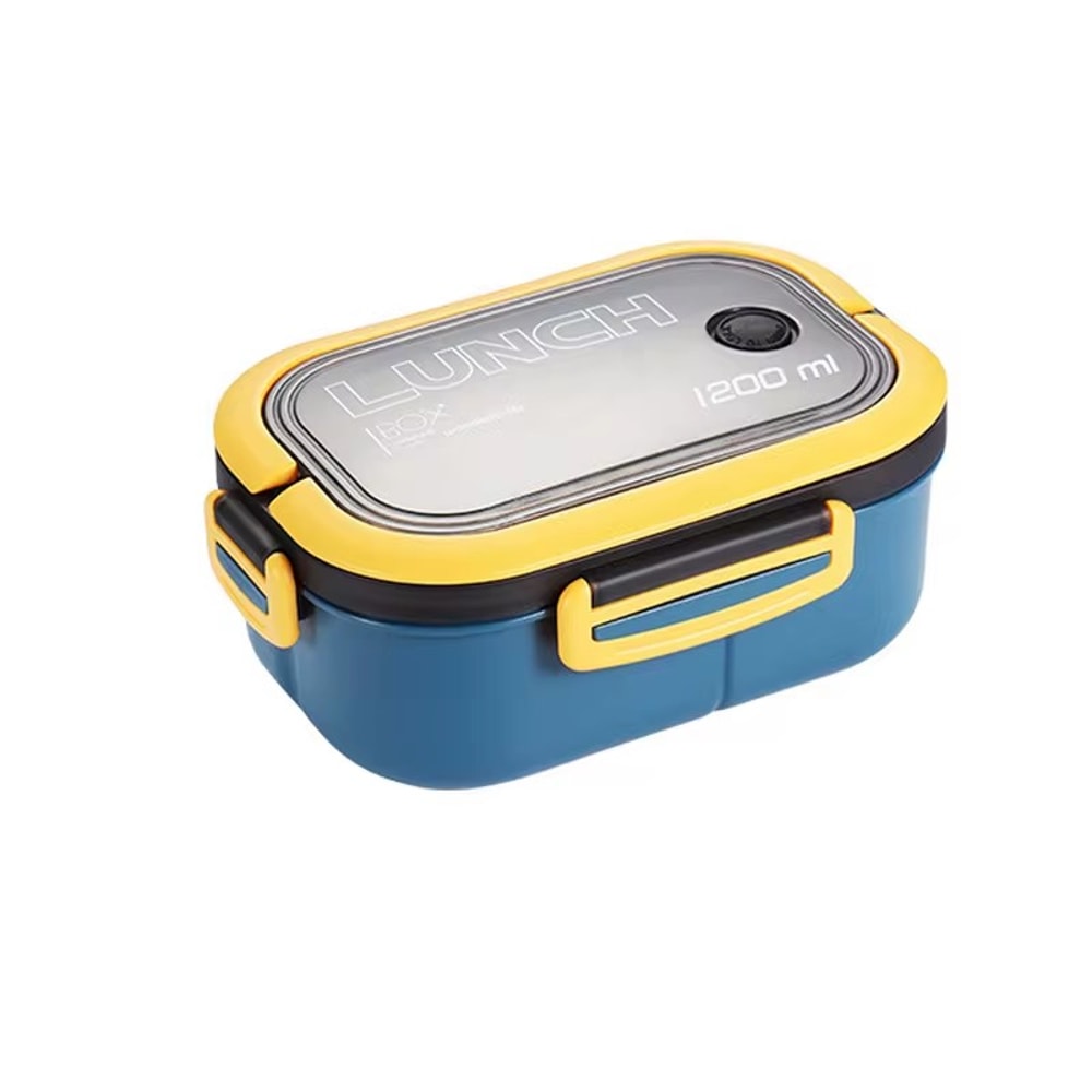 Portable Lunch Box With Fork Spoon Double Layer Food Storage Container 5
