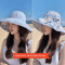 Reversible Wide Brim Sun Hat for Women with UV Protection and Windproof Beach Style