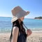 Reversible Wide Brim Sun Hat for Women with UV Protection and Windproof Beach Style