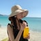Reversible Wide Brim Sun Hat for Women with UV Protection and Windproof Beach Style