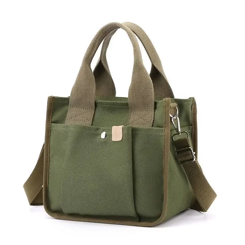 Japanese Style Canvas Tote Bag For Women Large Capacity Crossbody Shoulder Handbag 0