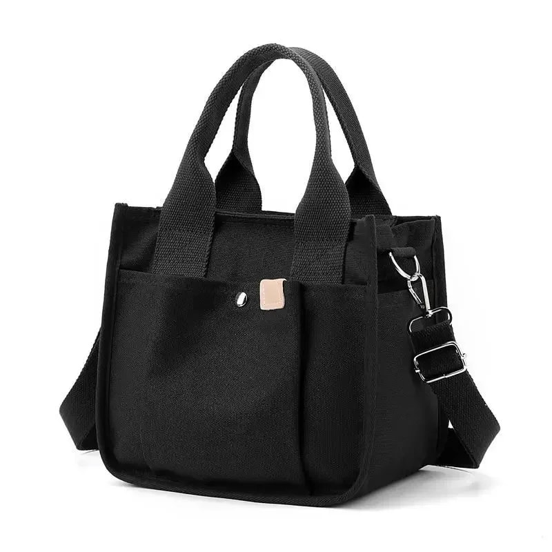 Japanese Style Canvas Tote Bag For Women Large Capacity Crossbody Shoulder Handbag 1