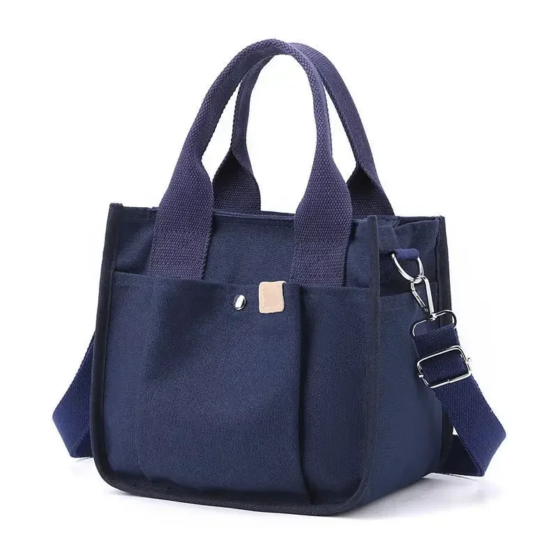 Japanese Style Canvas Tote Bag For Women Large Capacity Crossbody Shoulder Handbag 8
