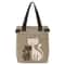 Cute Cat Canvas Tote Bag for Women Plush Kitten Shoulder Bag for School, Shopping & Daily Use
