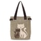 Cute Cat Canvas Tote Bag for Women Plush Kitten Shoulder Bag for School, Shopping & Daily Use