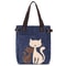 Cute Cat Canvas Tote Bag for Women Plush Kitten Shoulder Bag for School, Shopping & Daily Use
