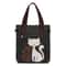 Cute Cat Canvas Tote Bag for Women Plush Kitten Shoulder Bag for School, Shopping & Daily Use