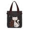 Cute Cat Canvas Tote Bag for Women Plush Kitten Shoulder Bag for School, Shopping & Daily Use
