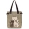 Cute Cat Canvas Tote Bag for Women Plush Kitten Shoulder Bag for School, Shopping & Daily Use