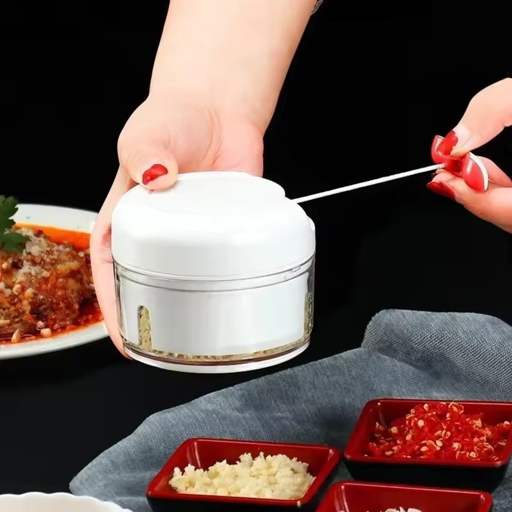 SwiftPull Garlic Chopper and Manual Food Grinder for Fast Kitchen Prep