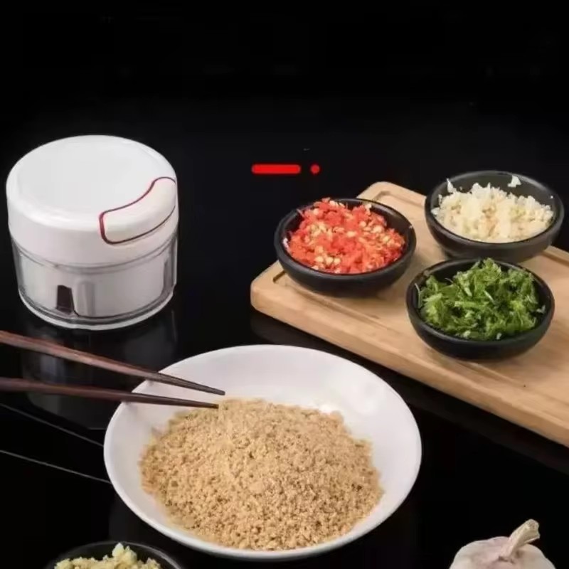 SwiftPull Garlic Chopper and Manual Food Grinder for Fast Kitchen Prep
