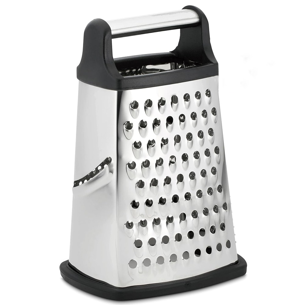 Professional Stainless Steel Cheese Grater with 4-Sided Box Design for Cheese, Vegetables & Citrus