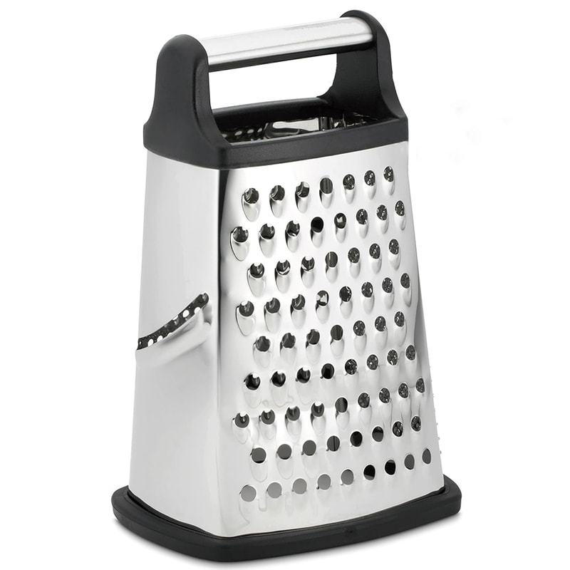Professional Stainless Steel Cheese Grater with 4-Sided Box Design for Cheese, Vegetables & Citrus