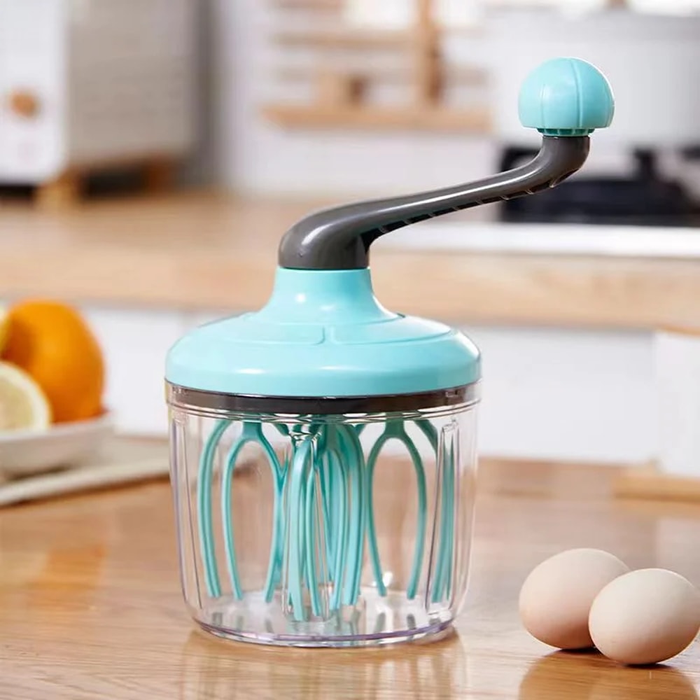 QuickSpin Manual Egg Beater Bowl – Semi Automatic Hand Mixer for Cream, Eggs & Baking