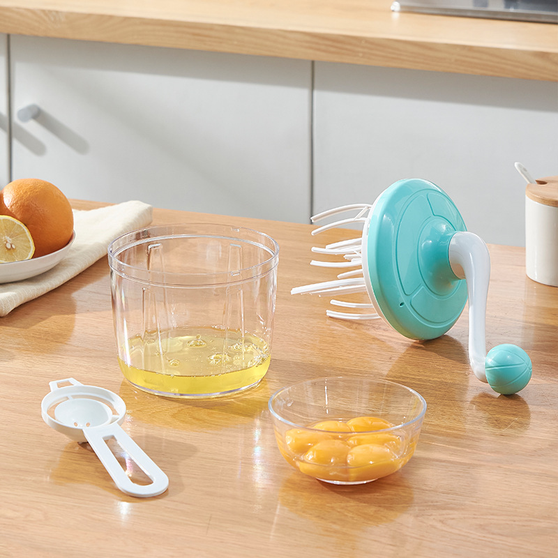 QuickSpin Manual Egg Beater Bowl – Semi Automatic Hand Mixer for Cream, Eggs & Baking