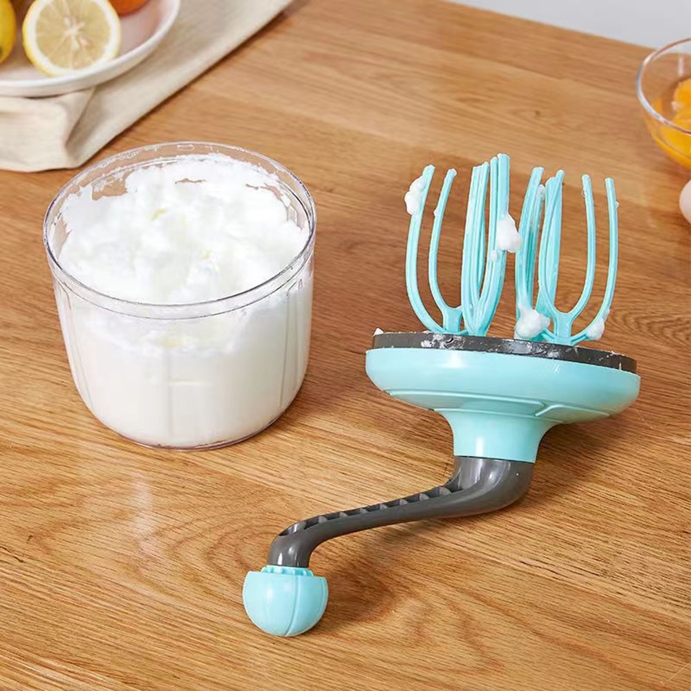 QuickSpin Manual Egg Beater Bowl – Semi Automatic Hand Mixer for Cream, Eggs & Baking